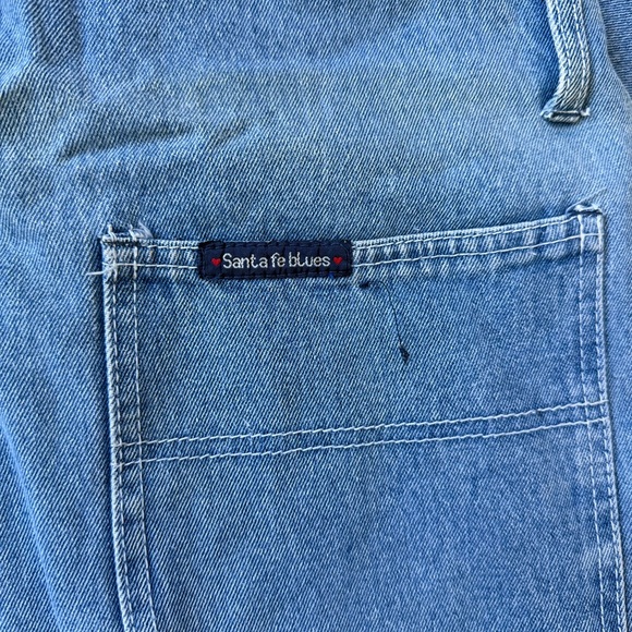 Vintage 90s Sante Fe Blues Gingham Heart Denim Overalls Size Medium - Picture 5 of 9